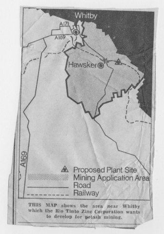 Map of the proposed potash mine at Hawsker